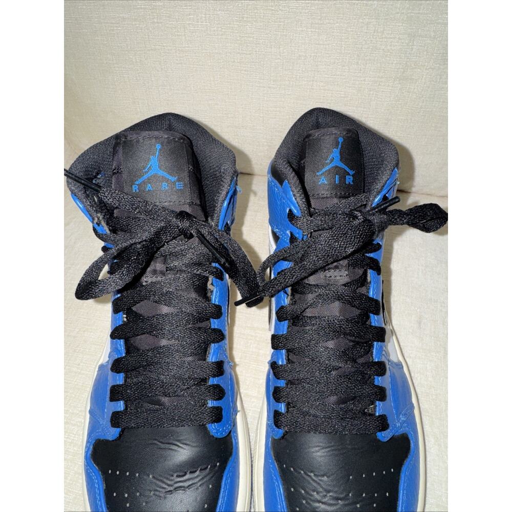 Nike Air Jordan 1 Mid Men Sz 9 332550-400 Soar Blue Black White Shoes No Soles - Picture 7 of 12